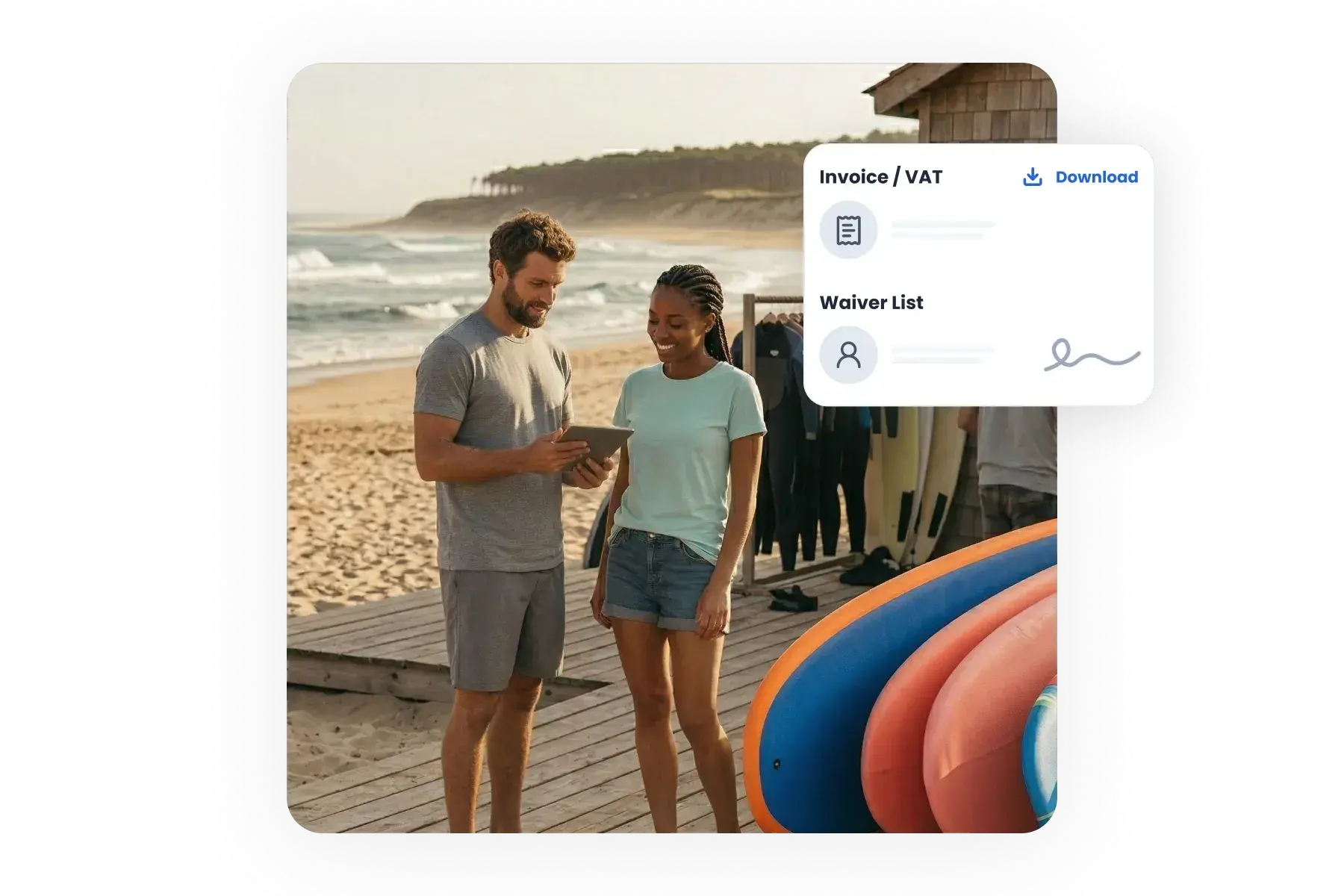 Customers checking in with Bloowatch for faster payments, forms, and arrival handling.