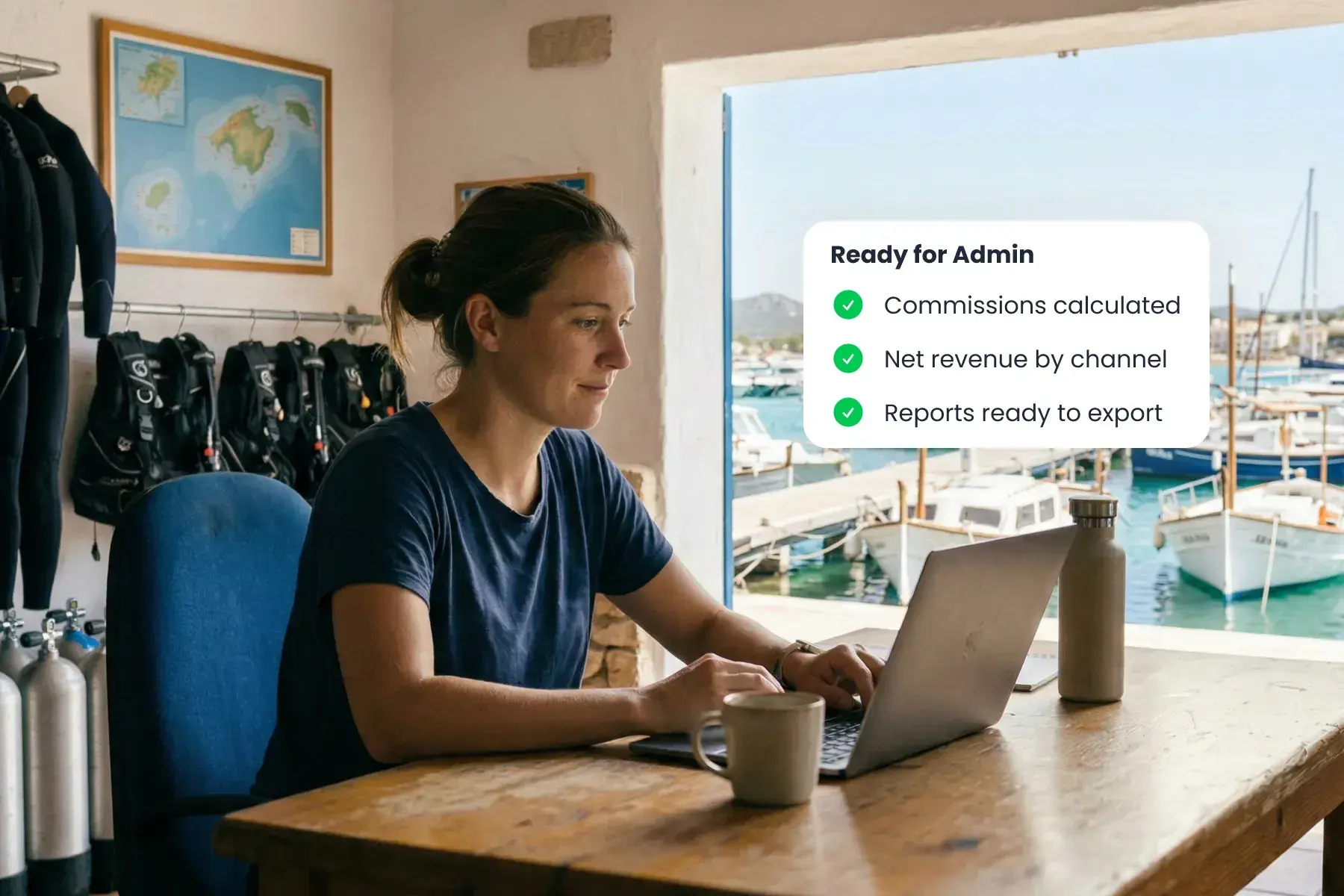 Bloowatch dashboard tracking commissions, revenue, and admin performance