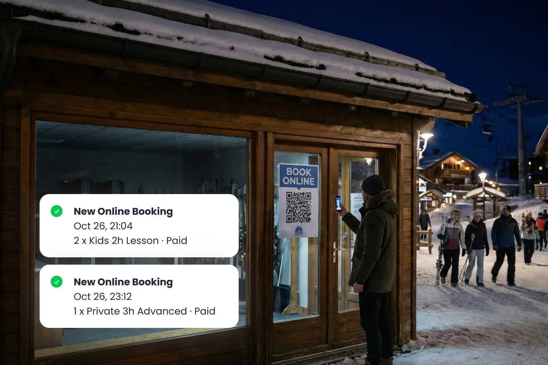 Bloowatch keeping ski school sales, bookings, and payment confirmations in sync across channels.