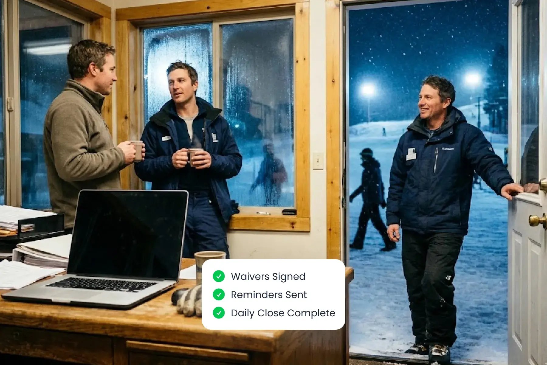 Ski school team using Bloowatch to automate communications, reminders, and daily admin workflows.