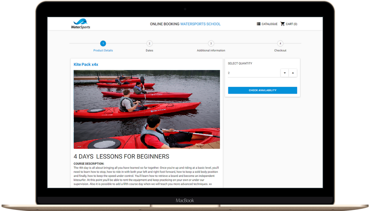 Online booking for kayak rafting canyoning