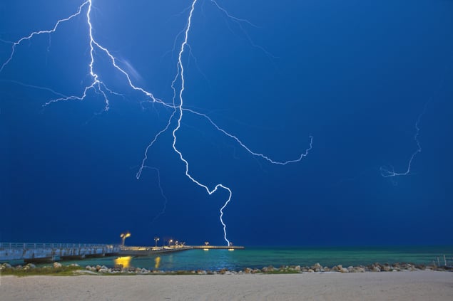 lightning at the beach