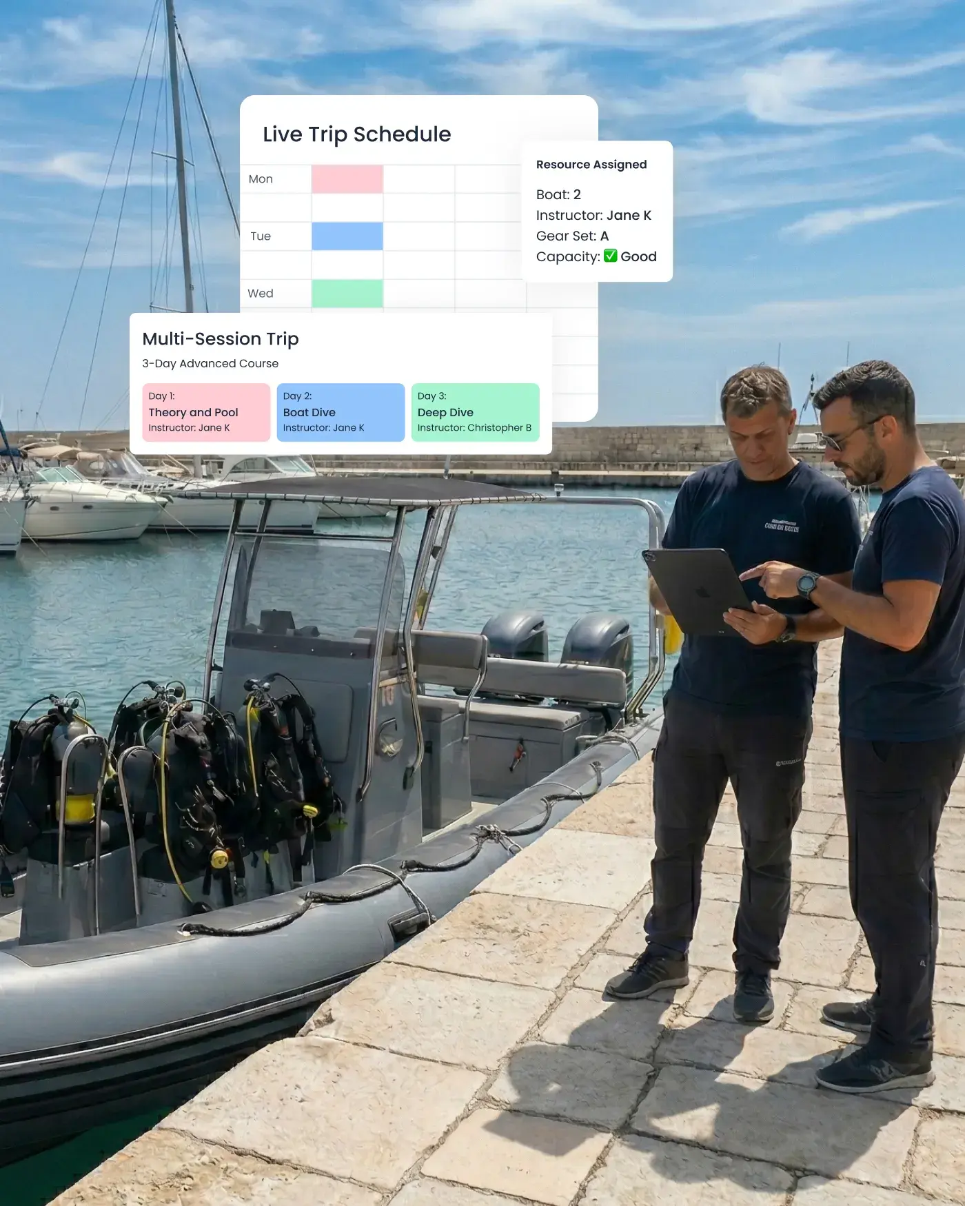 Calendrier de planification avancée pour activités multi-séances et sorties