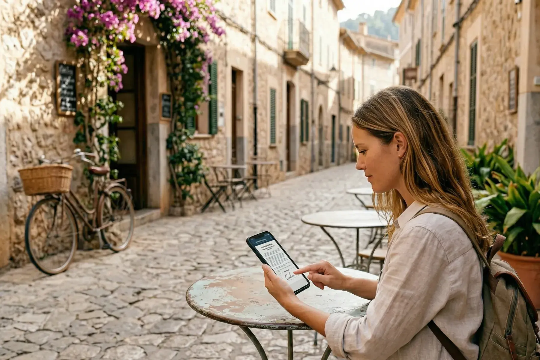 Guest completing a Bloowatch waiver on a mobile phone for fast signing by link, QR code, or on-site.